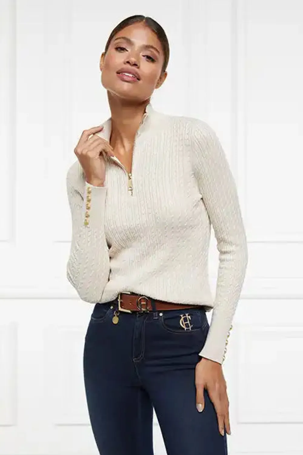 Women Holland Cooper Knitwear>Ava Quarter Zip Knit