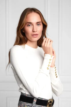 Women Holland Cooper Knitwear>Buttoned Knit Crew Neck