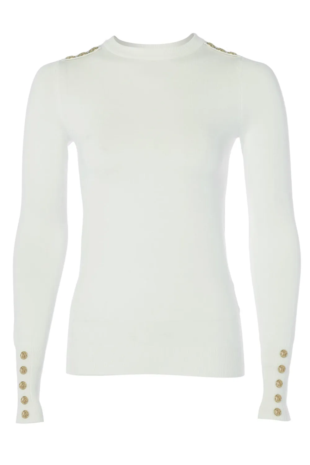 Women Holland Cooper Knitwear>Buttoned Knit Crew Neck