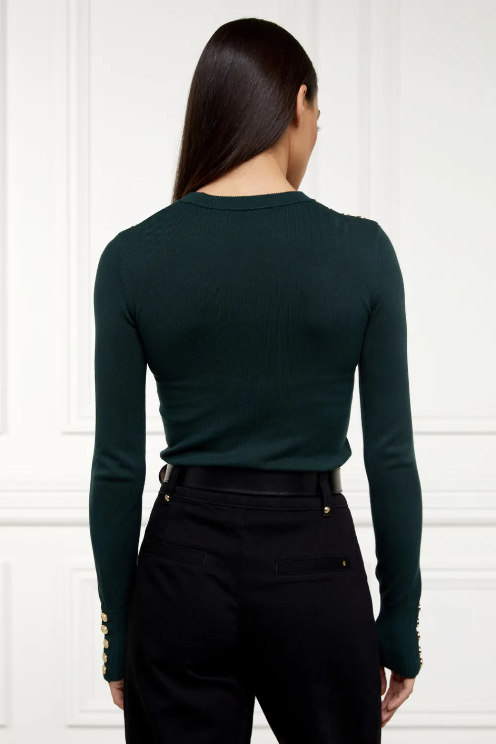 Women Holland Cooper Knitwear>Buttoned Knit Crew Neck
