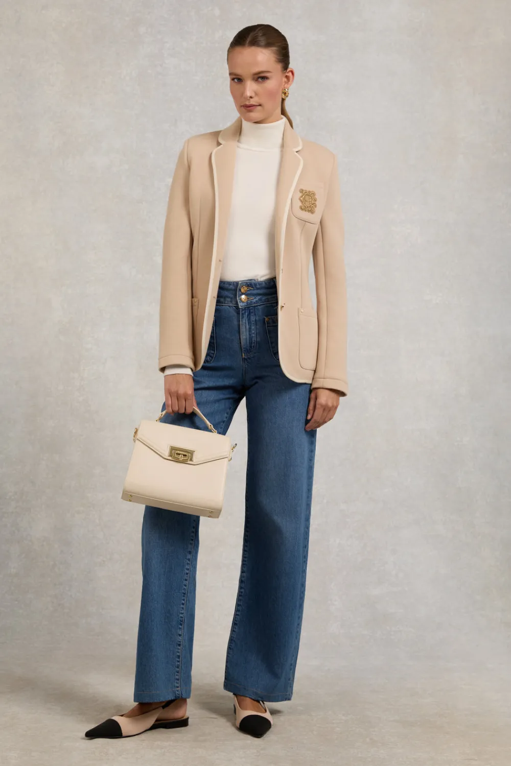 Women Holland Cooper Knitwear>Buttoned Knit Roll Neck