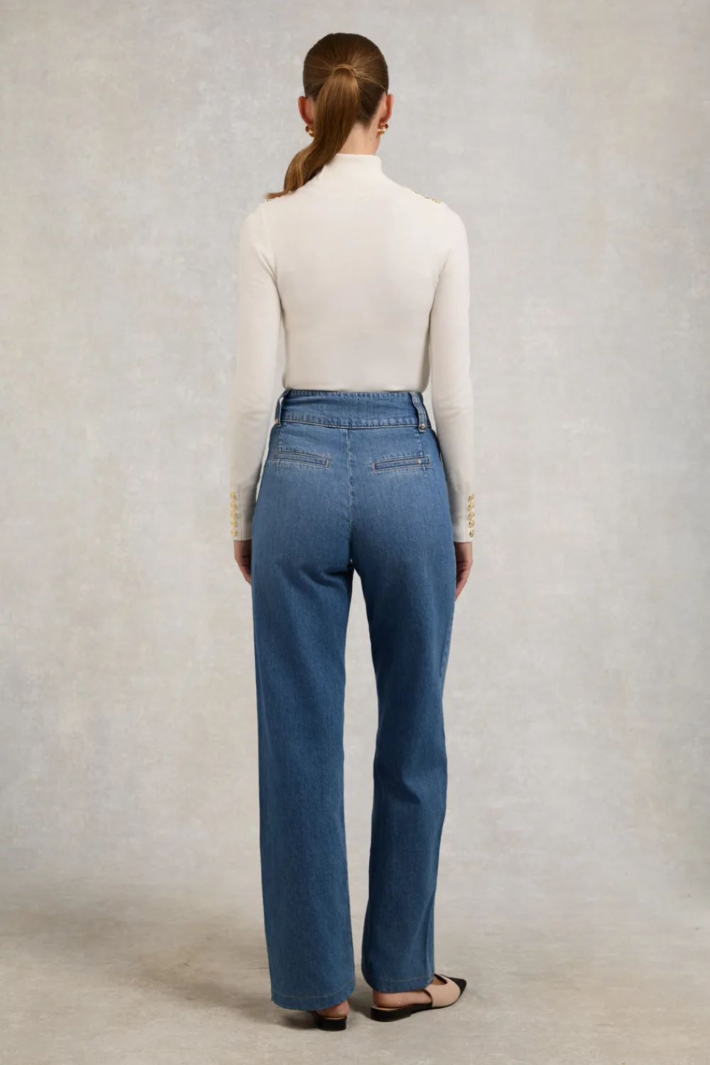 Women Holland Cooper Knitwear>Buttoned Knit Roll Neck