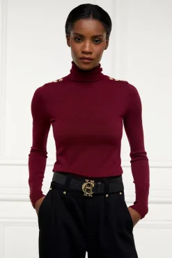 Women Holland Cooper Knitwear>Buttoned Knit Roll Neck