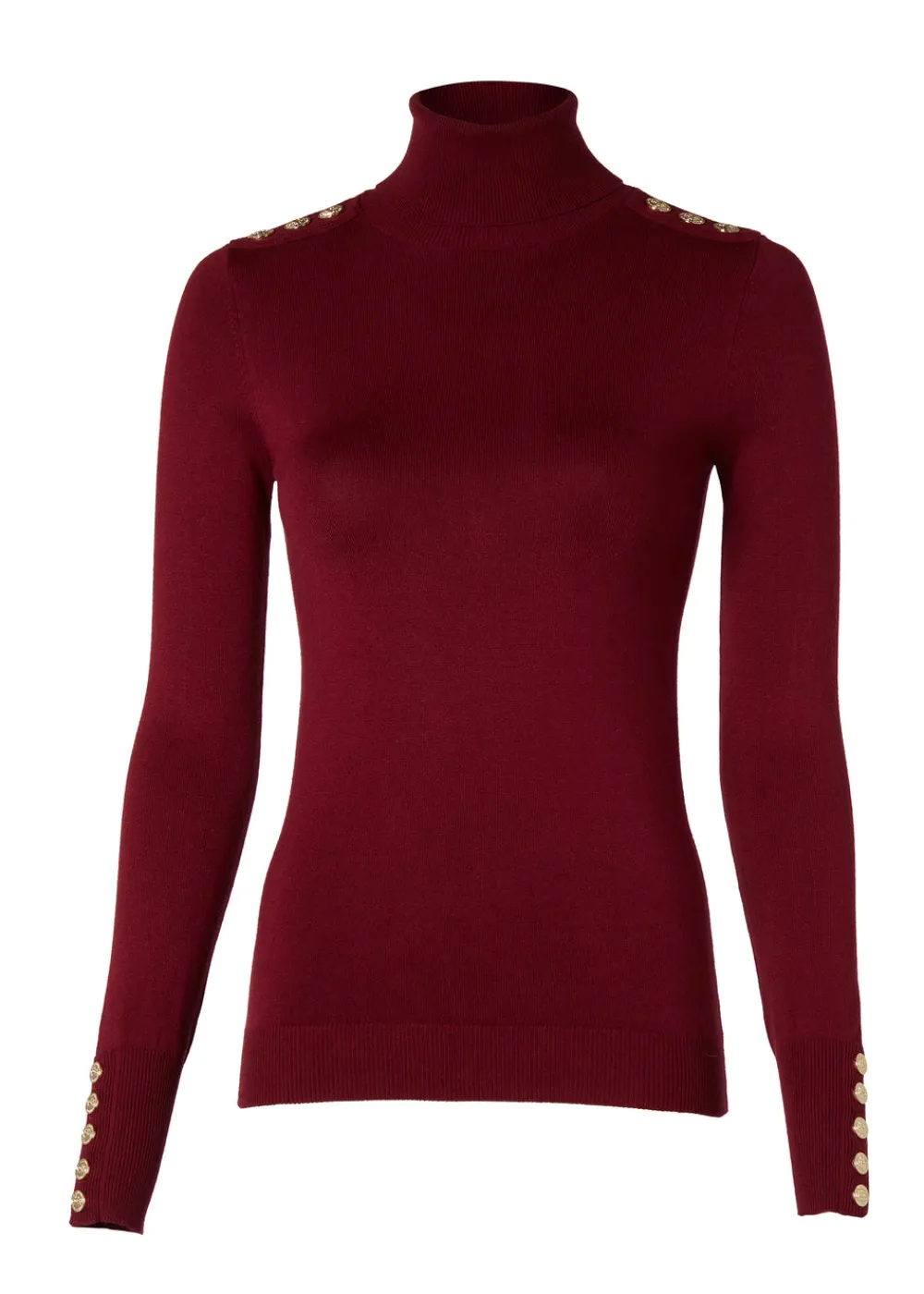 Women Holland Cooper Knitwear>Buttoned Knit Roll Neck