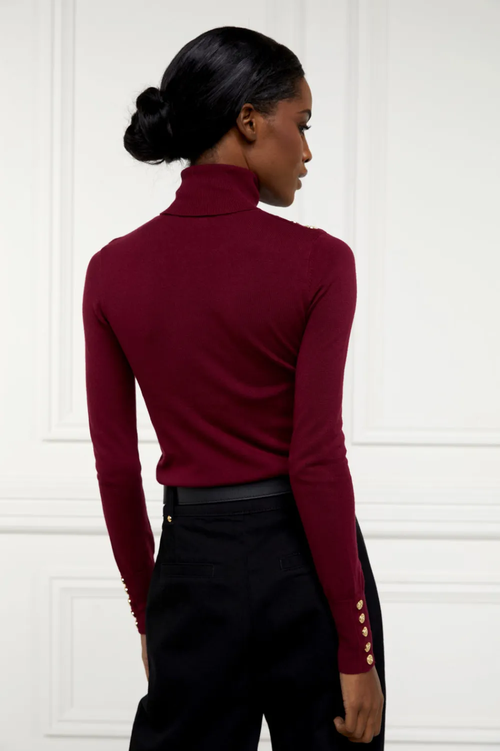 Women Holland Cooper Knitwear>Buttoned Knit Roll Neck