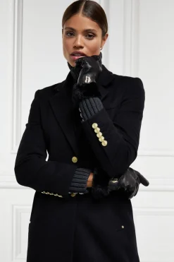 Women Holland Cooper Gloves|Gloves>Cashmere Lined Faux Trim Leather Gloves