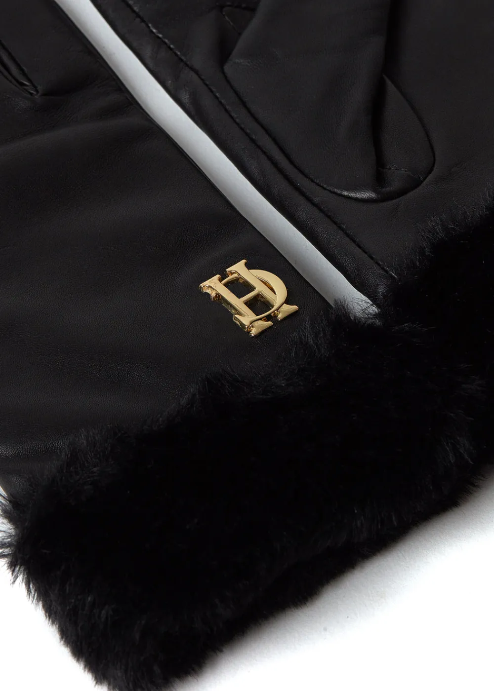 Women Holland Cooper Gloves|Gloves>Cashmere Lined Faux Trim Leather Gloves