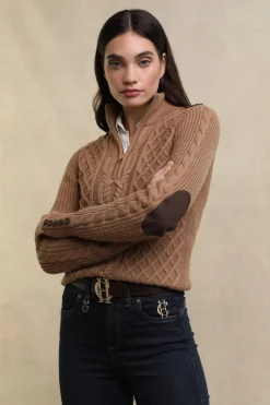 Women Holland Cooper Knitwear>Country Cable Quarter Zip Knit