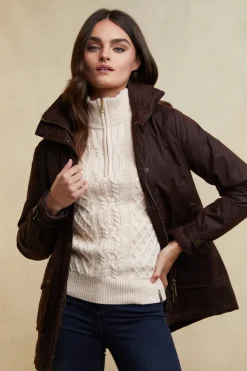 Women Holland Cooper Knitwear>Country Cable Quarter Zip Knit