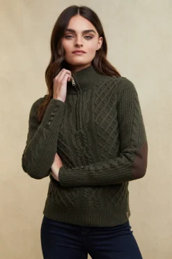 Women Holland Cooper Knitwear>Country Cable Quarter Zip Knit