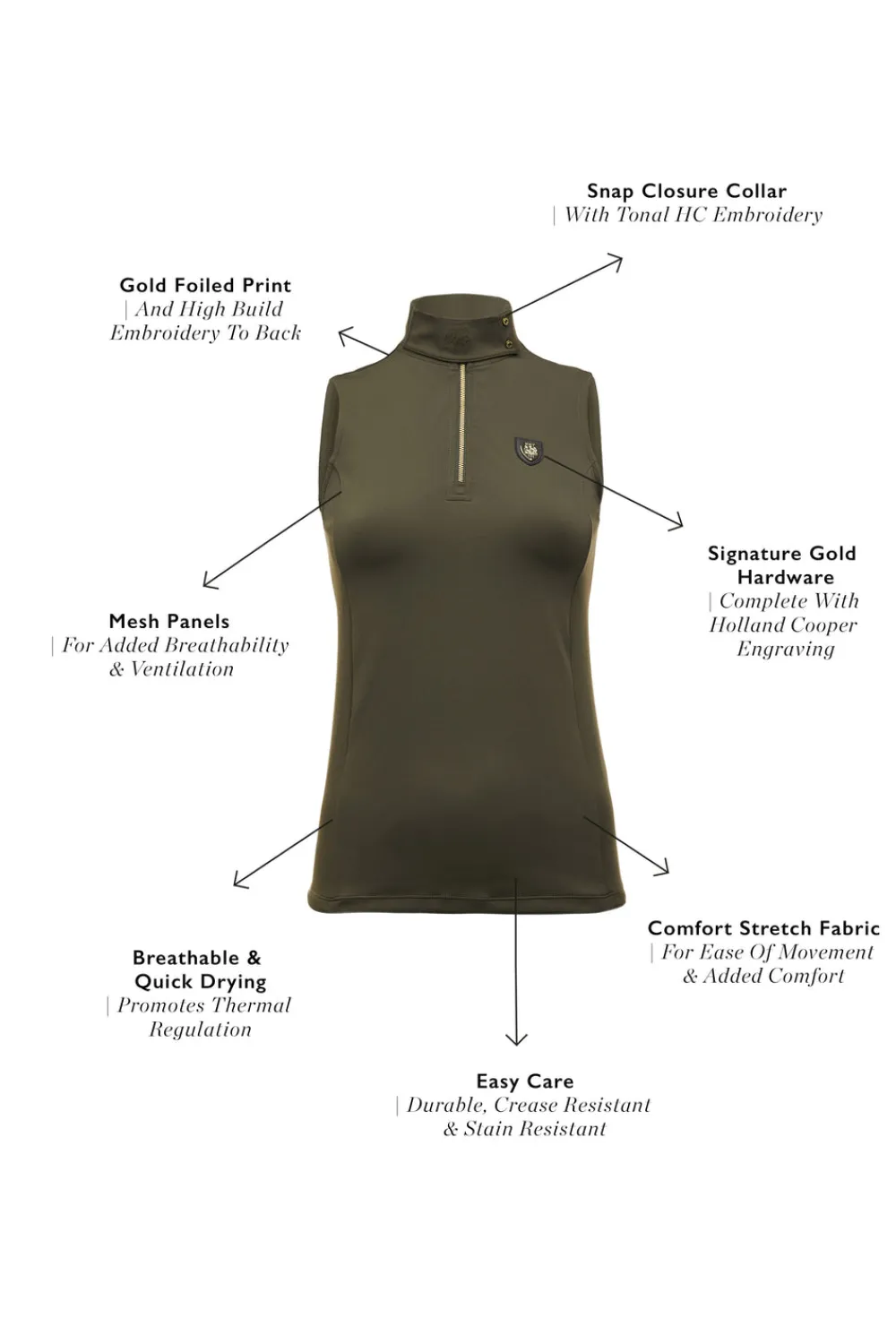 Holland Cooper Base Layers>Elite Sleeveless Base Layer