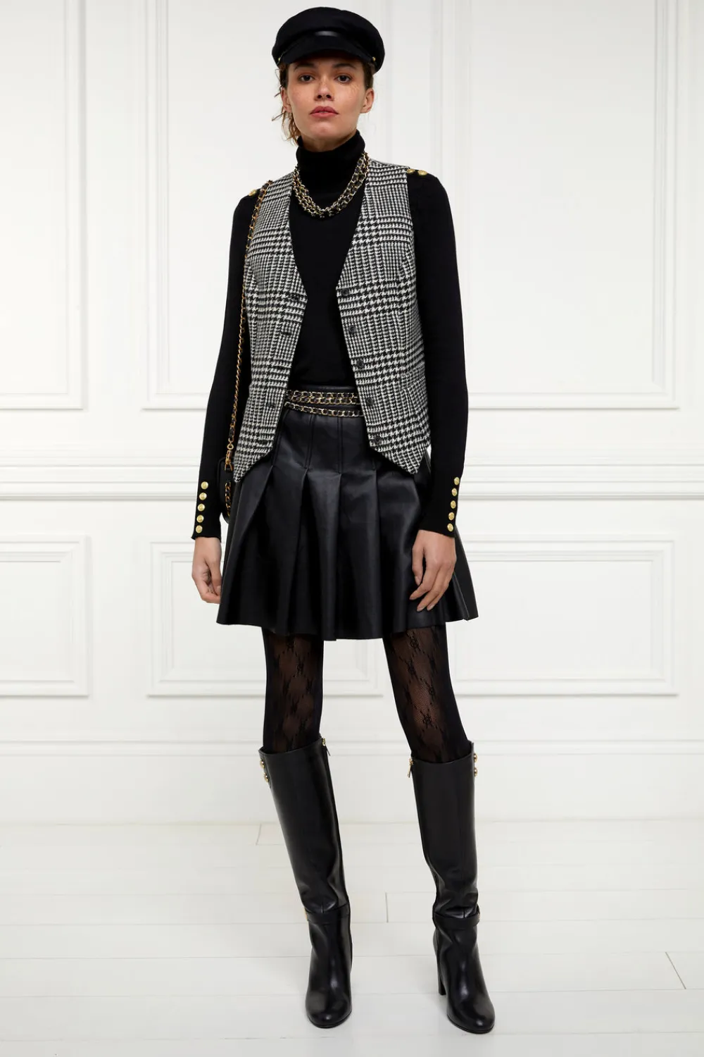 Women Holland Cooper Skirts>Faux Leather Pleated Mini Skirt