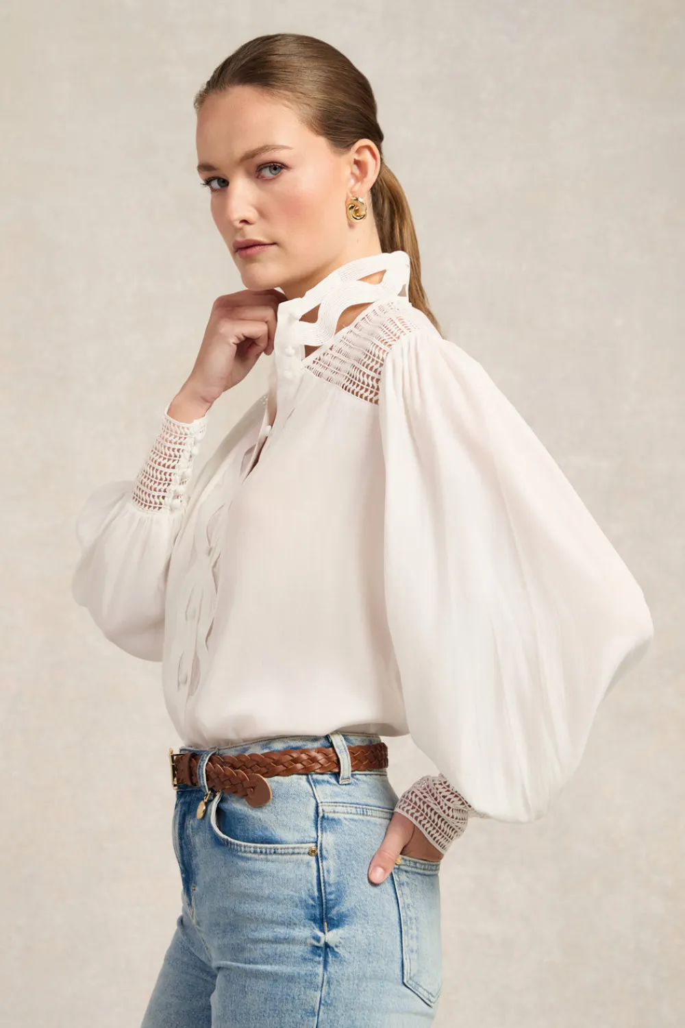 Women Holland Cooper Shirts & Blouses>Featherton Lace Shirt