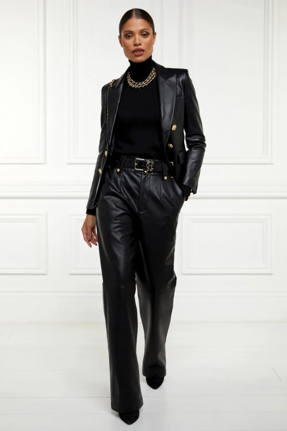 Women Holland Cooper Trousers>High Waisted Faux Leather Trouser