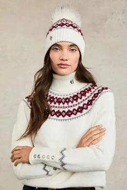 Women Holland Cooper Headwear|Hats & Headbands>Jennifer Fairisle Bobble Hat