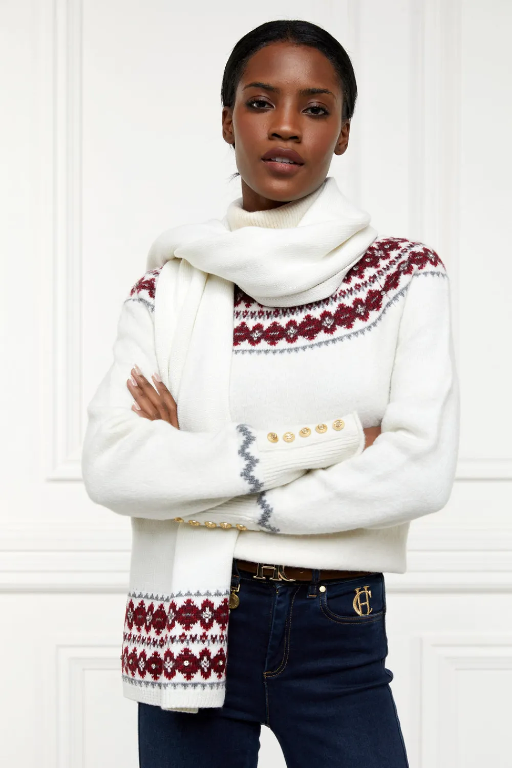 Women Holland Cooper Scarves|Scarves>Jennifer Fairisle Scarf