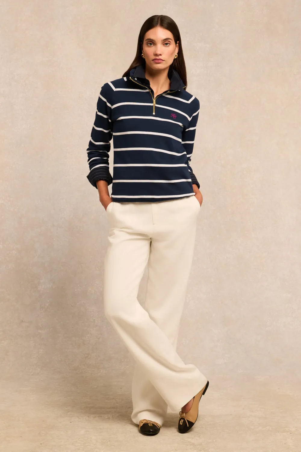 Women Holland Cooper Sweatshirts>Kingham Quarter Zip Neck Sweat