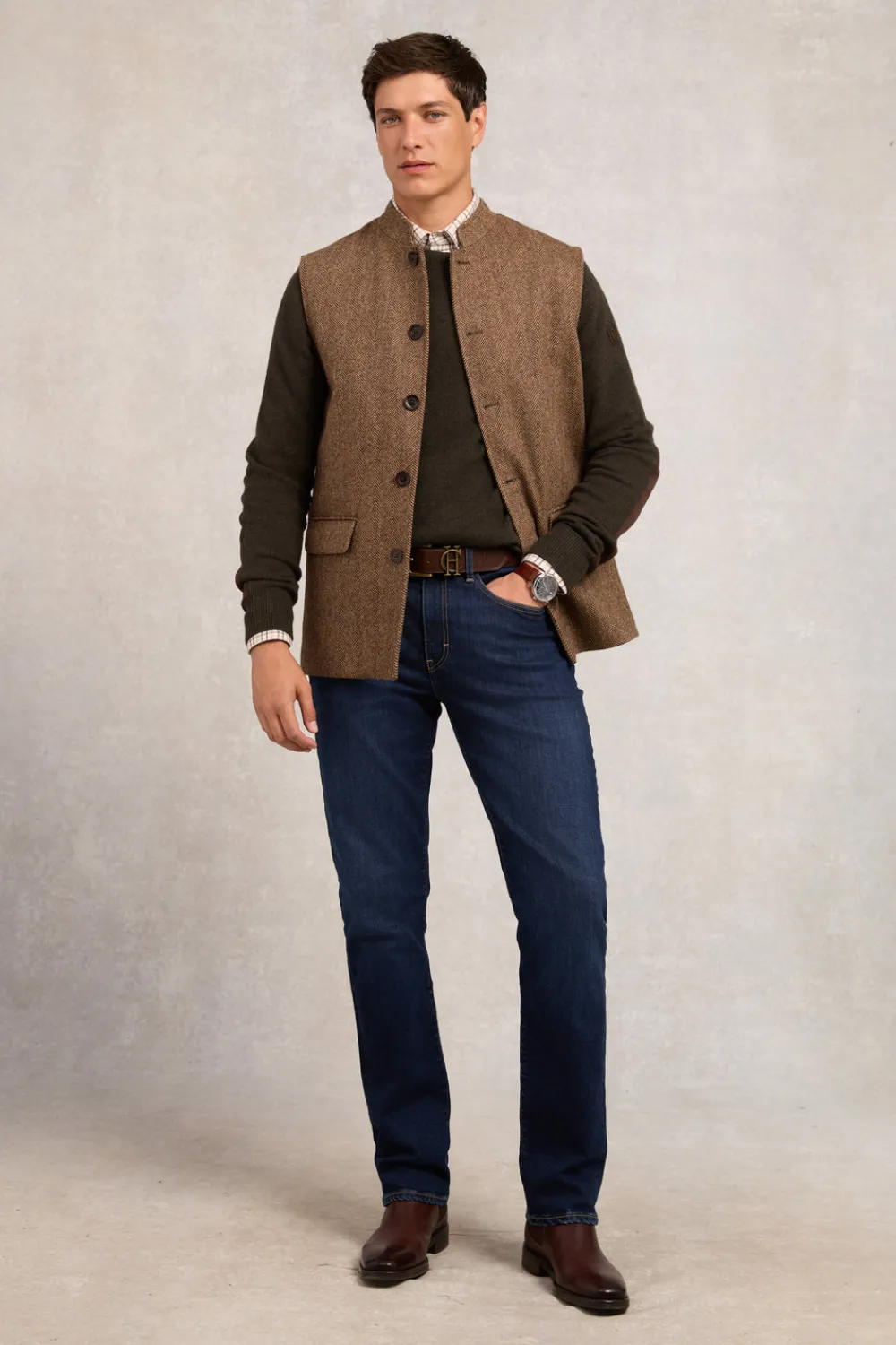 Holland Cooper Tailoring|Waistcoats>Nehru Gilet