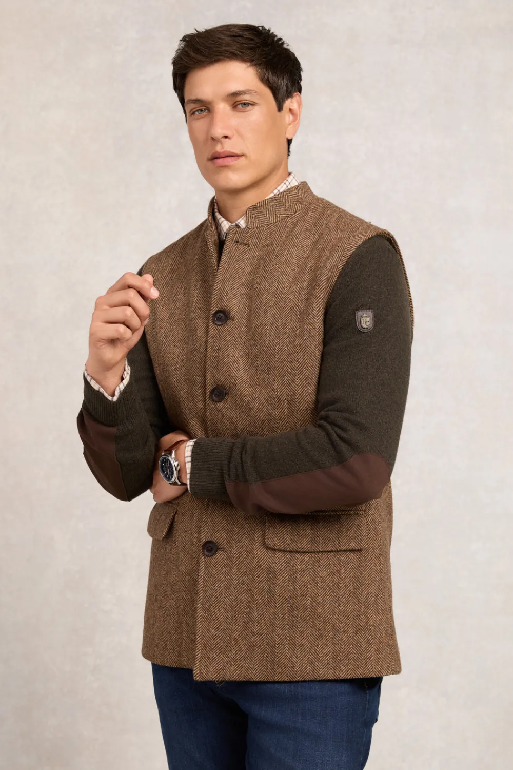 Holland Cooper Tailoring|Waistcoats>Nehru Gilet