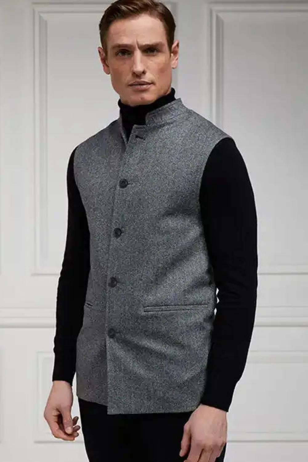 Holland Cooper Tailoring|Waistcoats>Nehru Gilet
