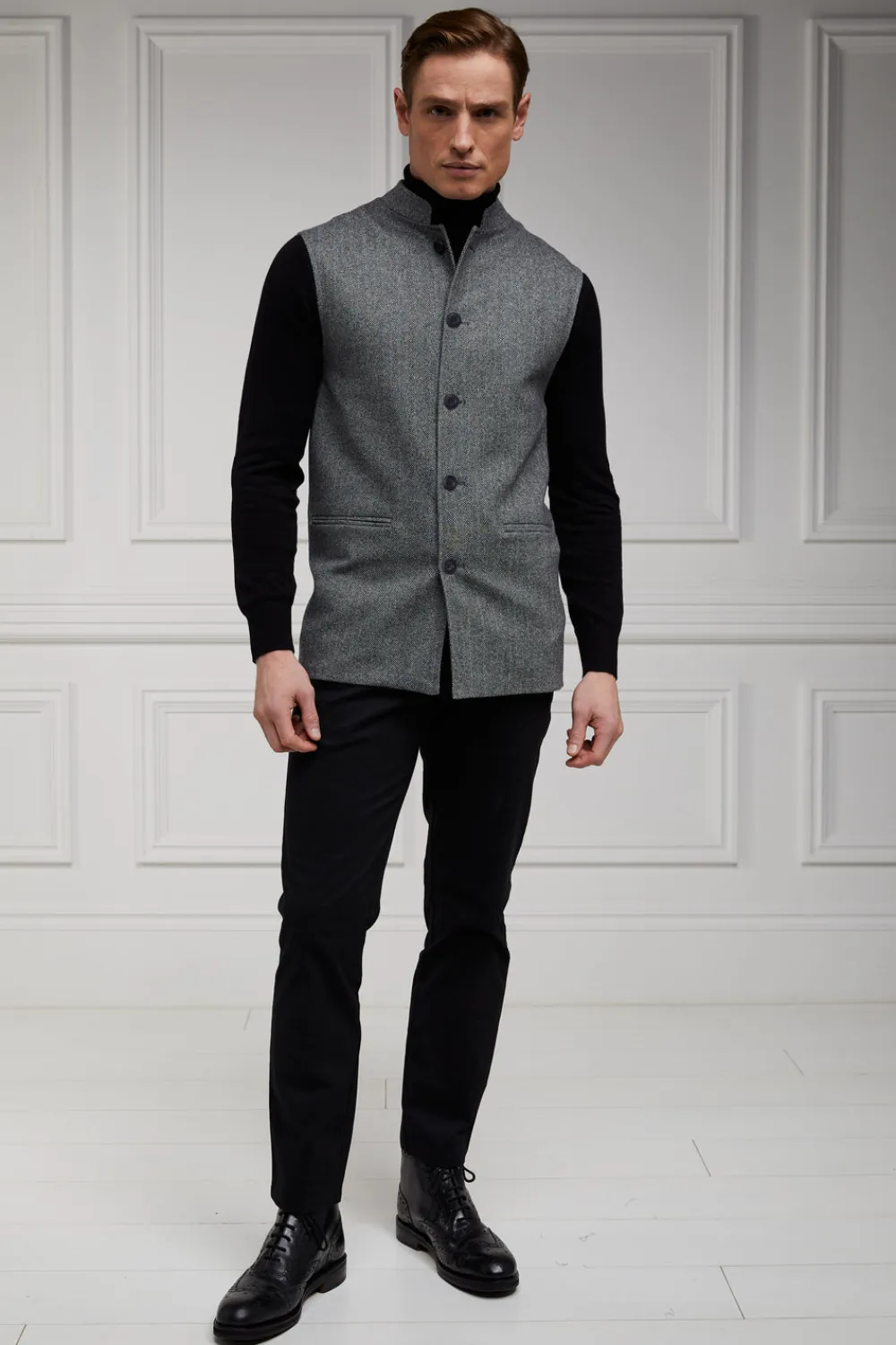 Holland Cooper Tailoring|Waistcoats>Nehru Gilet