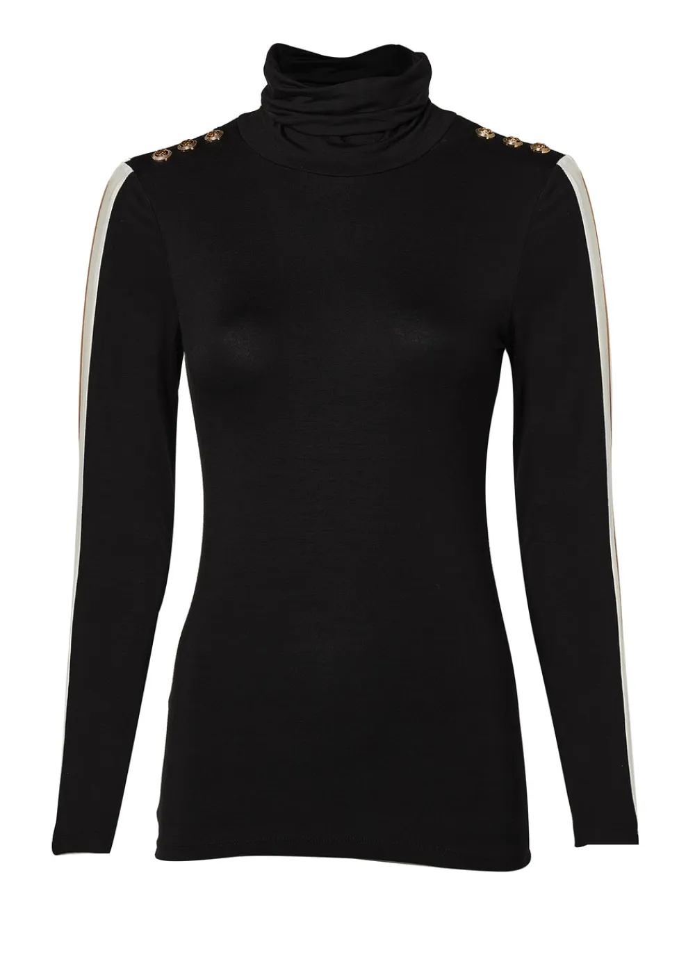 Women Holland Cooper Tops>Panel Long Sleeve Roll Neck