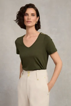 Women Holland Cooper Tees|Tops>Relax Fit V-Neck Tee