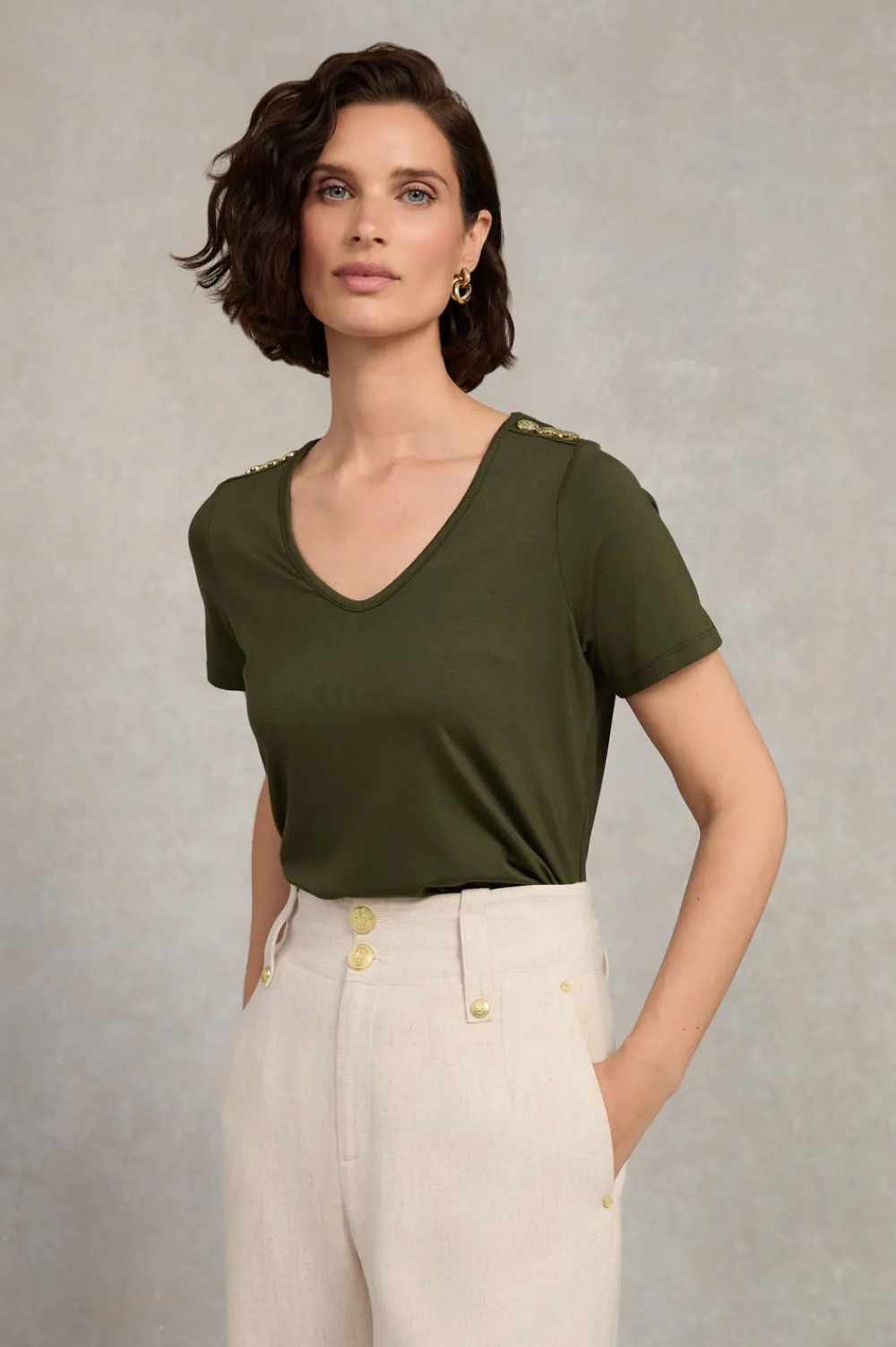 Women Holland Cooper Tees|Tops>Relax Fit V-Neck Tee