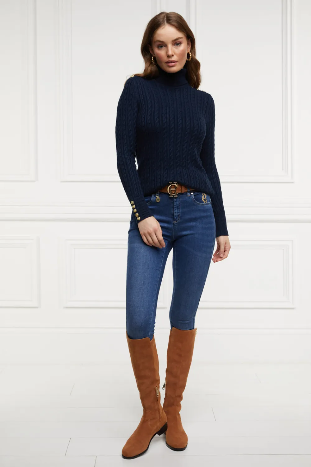 Women Holland Cooper Knitwear>Seattle Roll Neck Cable Knit