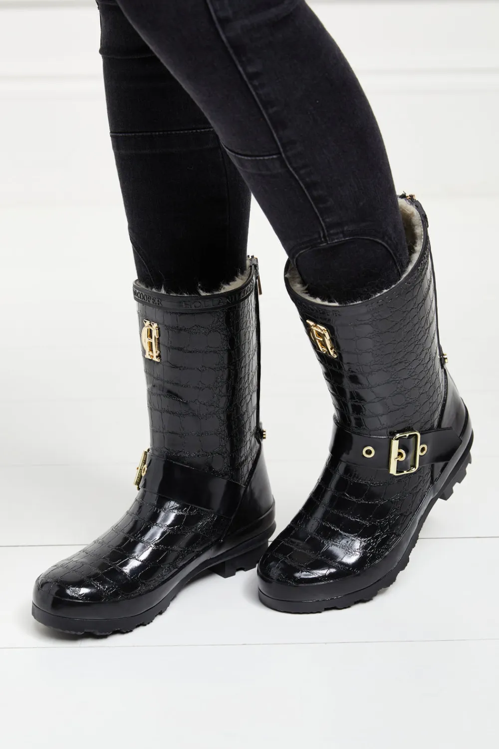 Women Holland Cooper Wellington Boots>Sherpa Lined Chelsea Wellington