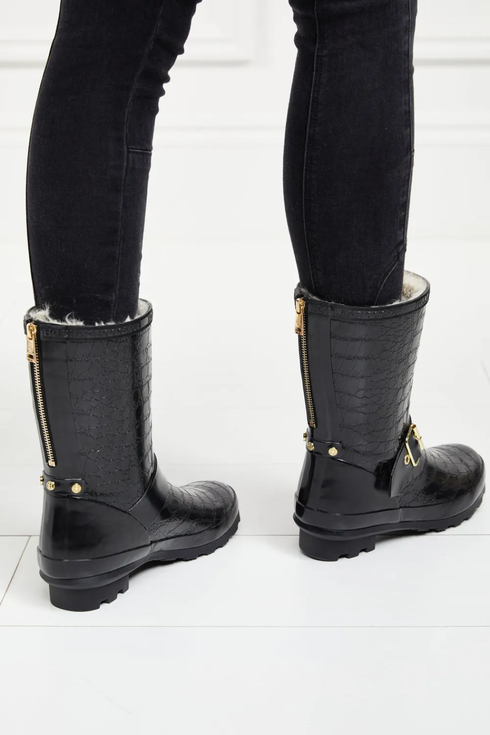 Women Holland Cooper Wellington Boots>Sherpa Lined Chelsea Wellington