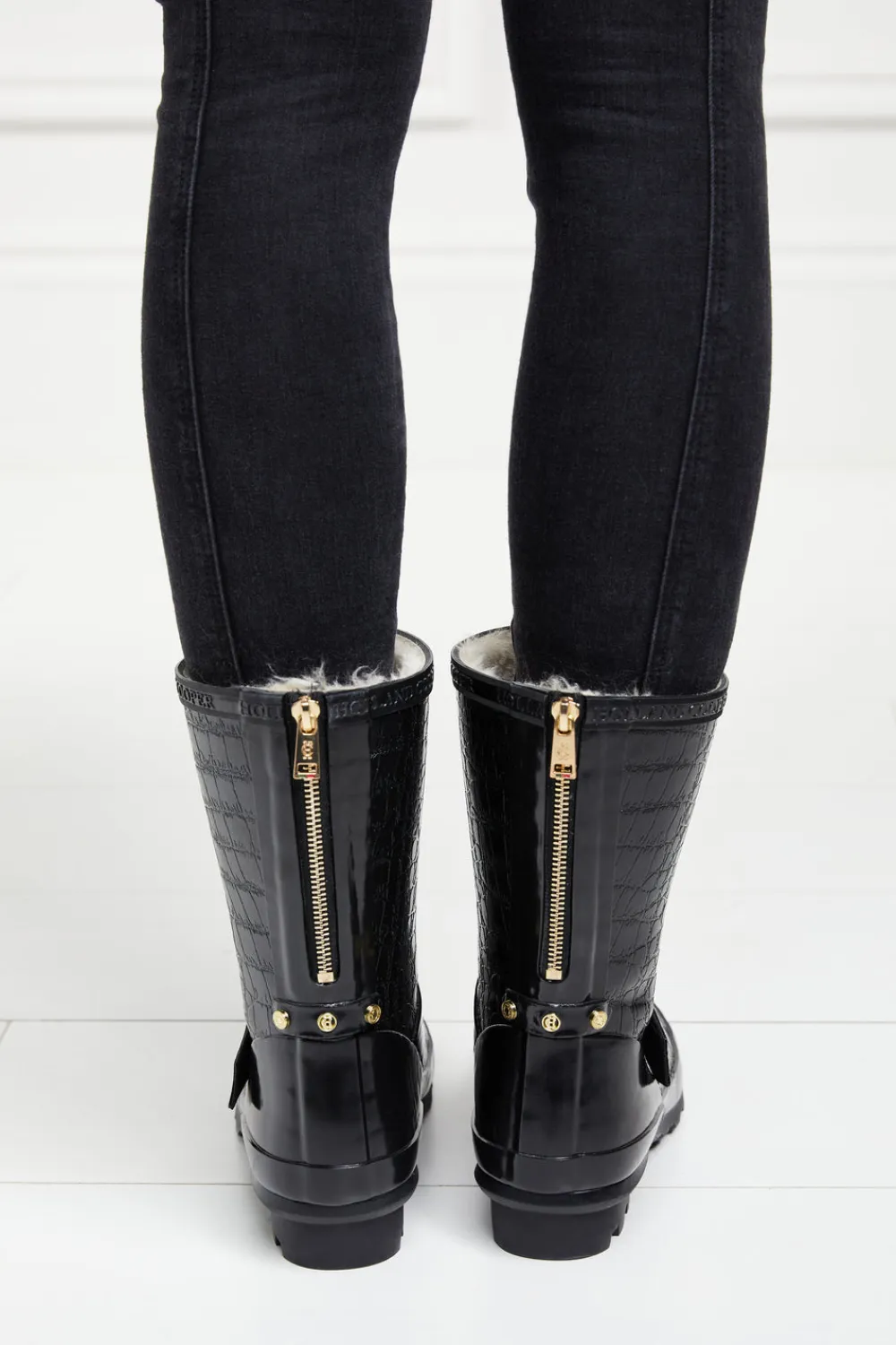 Women Holland Cooper Wellington Boots>Sherpa Lined Chelsea Wellington