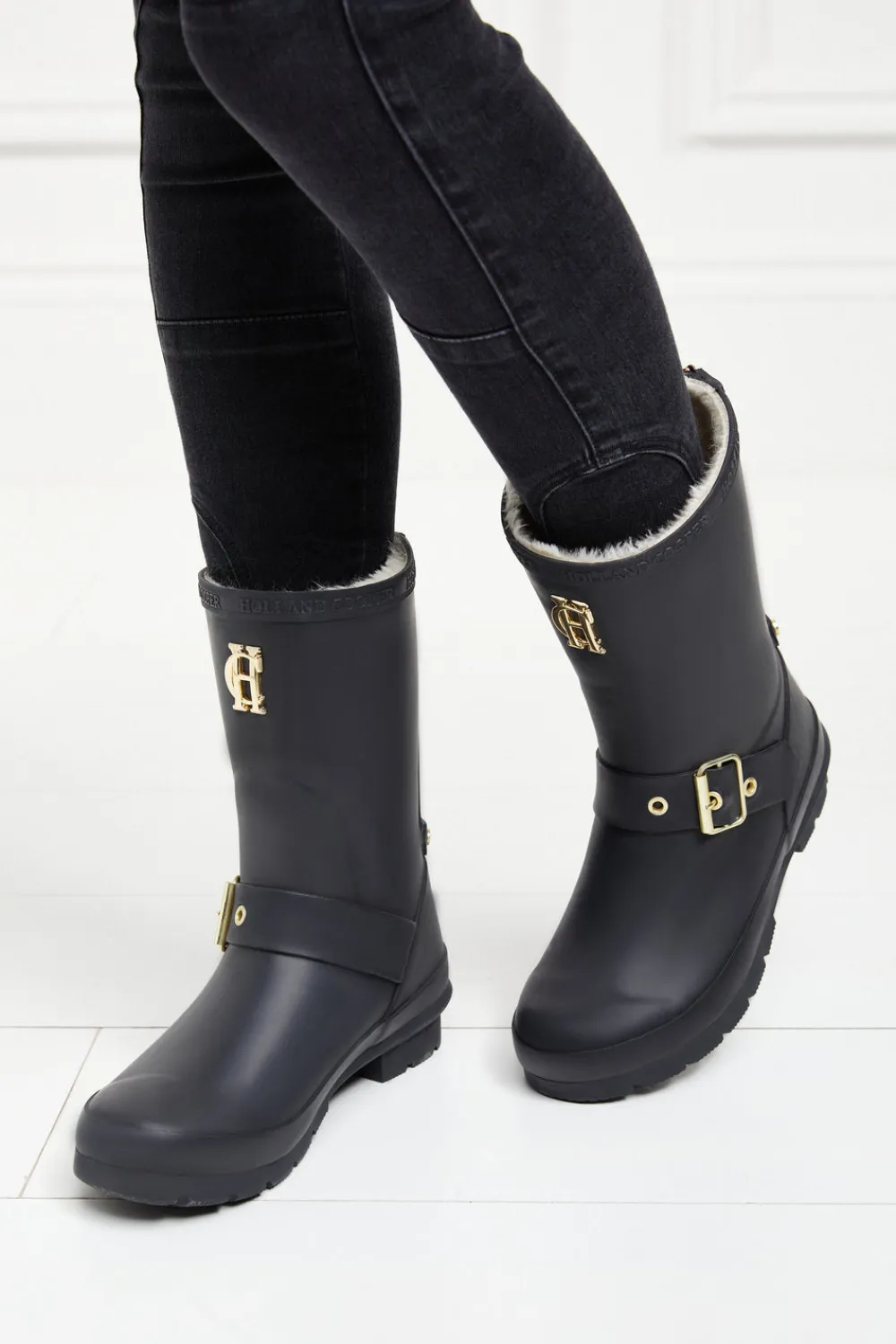 Women Holland Cooper Wellington Boots>Sherpa Lined Chelsea Wellington