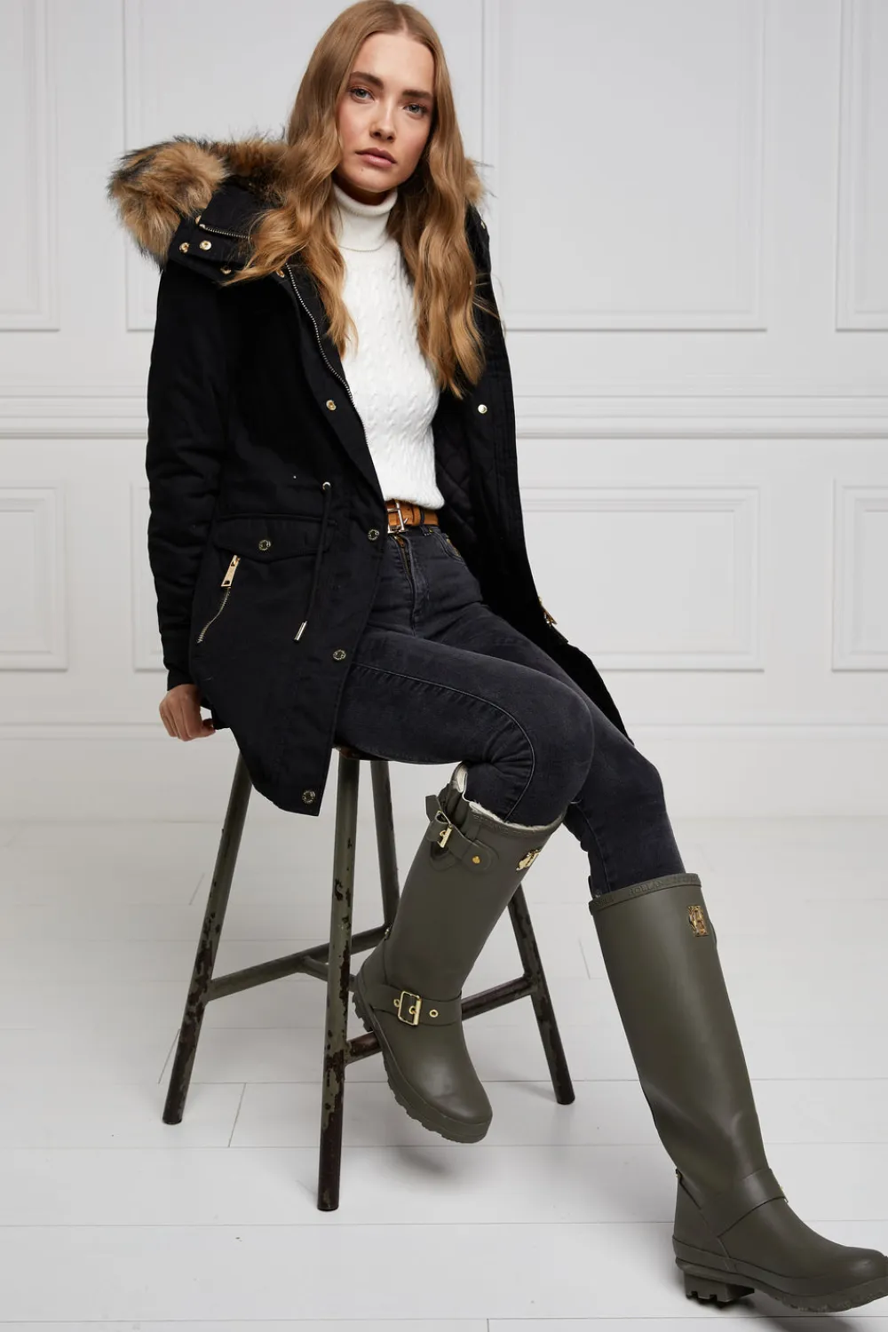 Women Holland Cooper Wellington Boots>Sherpa Lined Regency Wellington
