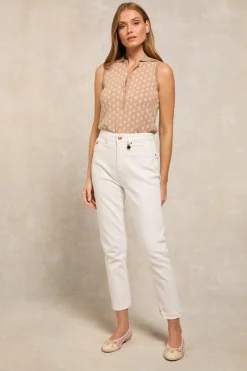 Women Holland Cooper Polo Shirts|Tops>Sleeveless Knitted Monogram Polo
