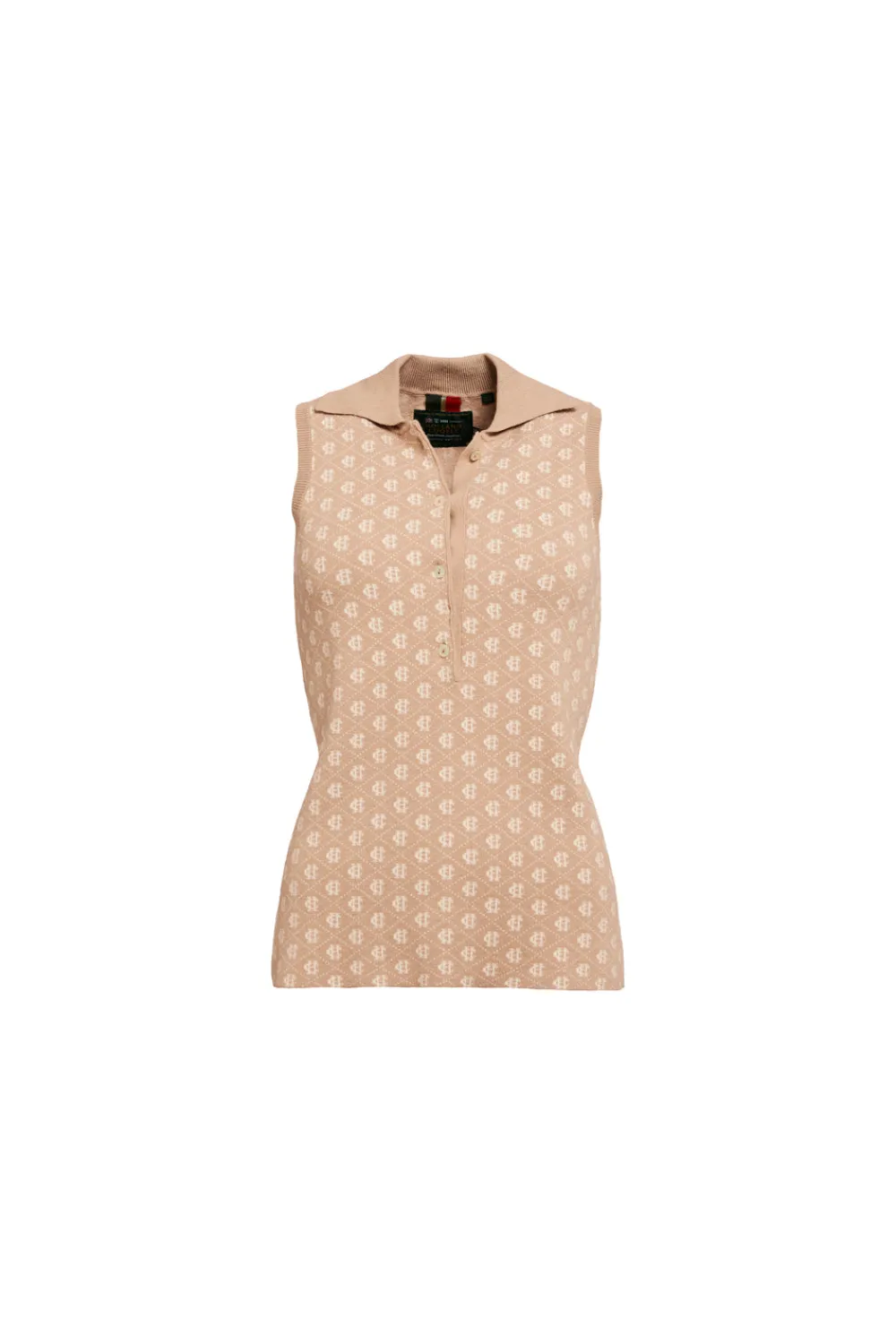 Women Holland Cooper Polo Shirts|Tops>Sleeveless Knitted Monogram Polo