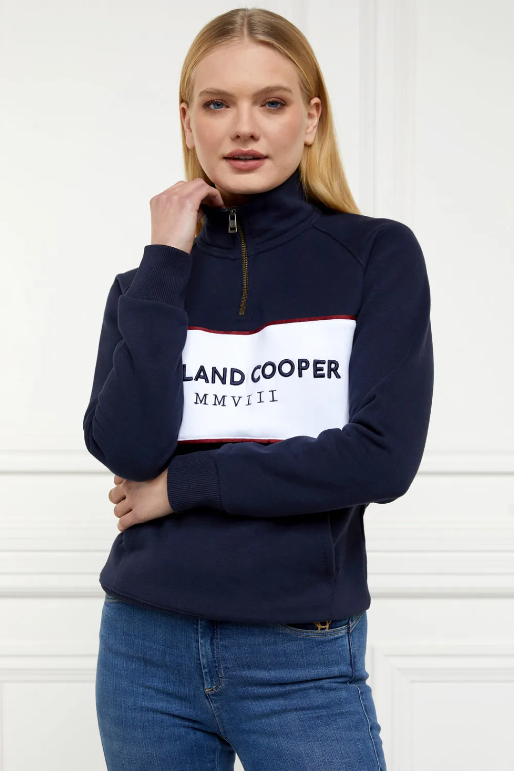 Women Holland Cooper Hoodies & Sweatshirts|Sweatshirts>Sporting Heritage Zip Henley