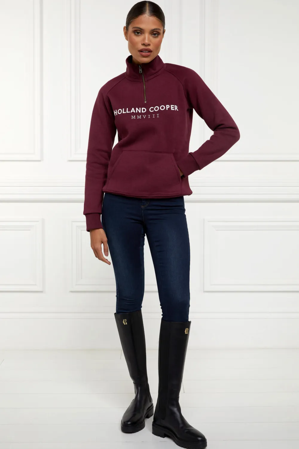 Women Holland Cooper Hoodies & Sweatshirts|Sweatshirts>Sporting Heritage Zip Henley