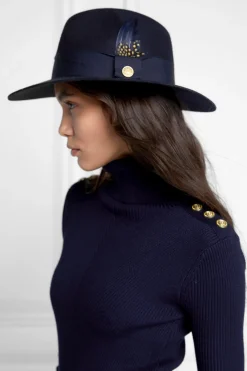 Women Holland Cooper Hats & Headbands|Hats & Headbands>Trilby Hat Spot Feather